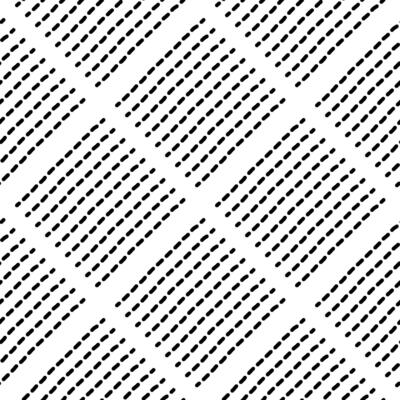 Linear small dash pattern. Black seamless square minimal vector background. Abstract simple scandinavian texture design. Repeat brush stroke diagonal line. Endless squiggle noise decor illustration.
