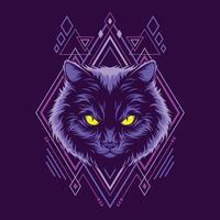 Cat head geometry style illustration vector