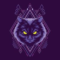 Cat head geometry style illustration vector