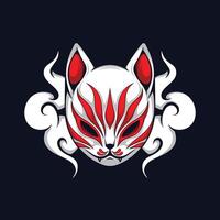 gato máscara Japón ilustración vector
