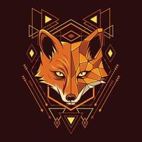 Fox head geometry illustration vector