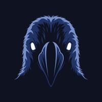 Raven head illustration vector