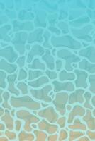 Calm transparent blue water surface. Modern background in cartoon style. Flat beach background design with serene blue ripples. Backdrop for summer vacation. vector