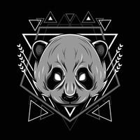 Panda head geometry illustration vector