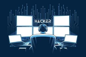 The best hacker illustration vector