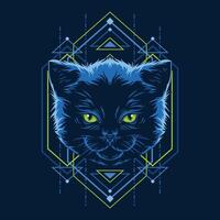 Cat head geometry illustration vector