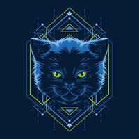 Cat head geometry illustration vector