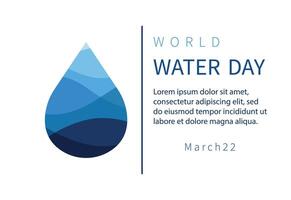 World Water Day. Banner with text. Vector graphics