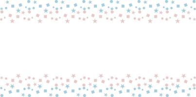 Blue pink confetti background. Vector graphics in flat style