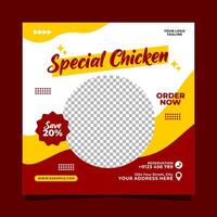 Special Chicken social media post banner square vector template