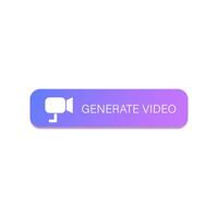 Generate video button. Generate video icon. Vector graphics