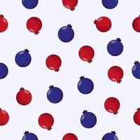 Pattern with blueberries and red berries. Vector graphics