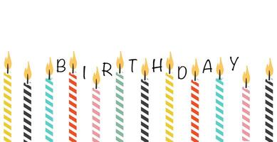 Happy Birthday. banner background with candles. Vector graphics