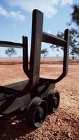 old rusted Mining cart in desert video