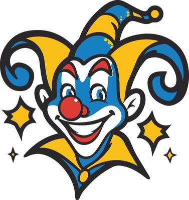 A disney style cartoon of a happy jester