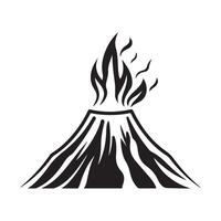 volcano icons isolated on transparent background. vector