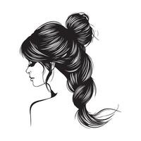 Woman pigtail hairstyle image vector, pigtails illustration vector