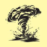 Tornado Hurricane Image on White Background. Vector Stock Vector