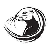 Weasel logo design in a simple and elegant style vector