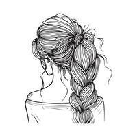 Woman pigtail hairstyle image vector, pigtails illustration vector