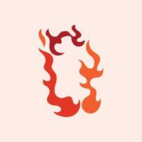 Numeric Blaze Vector Customizable Fire-shaped Digits