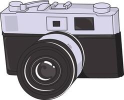 a drawing of a camera with a black and white drawing of a camera. vector