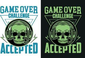 Game Over Challenge Accepted vector