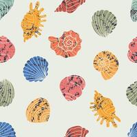 Sea shells seamless pattern. Marine background. Ideal for invitations, greeting cards, posters, prints, banners, flyers, etc. vector