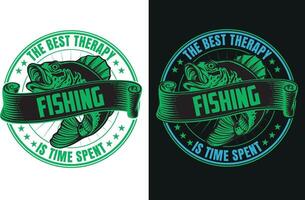 The Best Therapy Is Time Spent Fishing vector