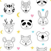 pattern with sleepng animals vector