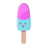 ice cream in cartoon style vector