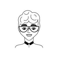 masculino cara en garabatear estilo vector