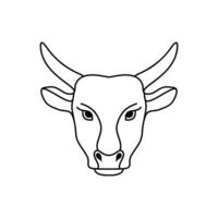 Cow head in line art style vector