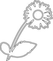 Chamomile flower doodle drawing for decoration. vector