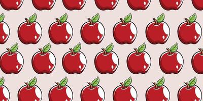 Vector apple fruit with seamless  pattern background