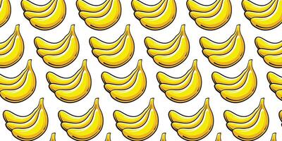 Vector banana fruit with seamless  pattern background