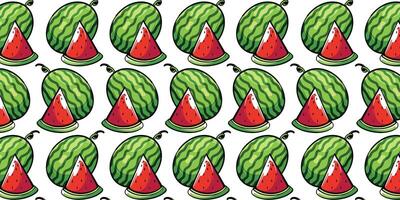 Vector watermelon fruit with seamless pattern background