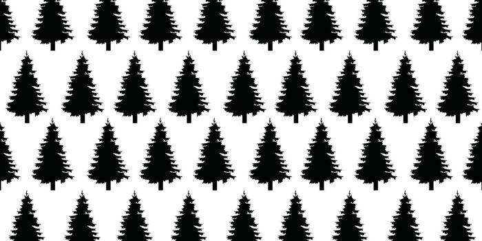 Vector tree silhouette with seamless pattern background