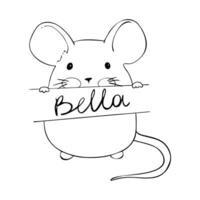 a mouse with a name label vector