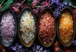 AI generated Variety of salts. A healthy salts of the world photo