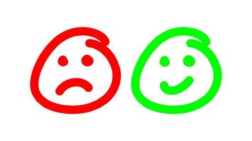 A pair of happy and sad face icons vector