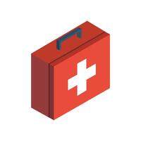 Isometric medical suitcase on a background vector