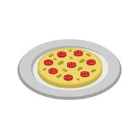 icono de pizza en el fondo vector