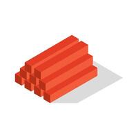 Isometric bricks on a background vector