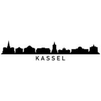 Kassel skyline illustrated on white background vector