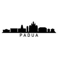 Padua skyline illustrated on white background vector