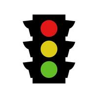 Traffic light illustrated on a white background vector