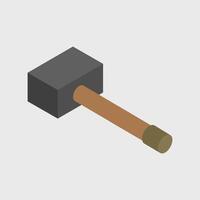 Illustrated isometric hammer vector