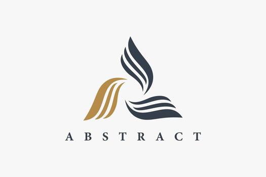 Abstract wave curl triangle vector logo