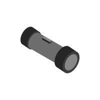 Isometric flashlight on a background vector